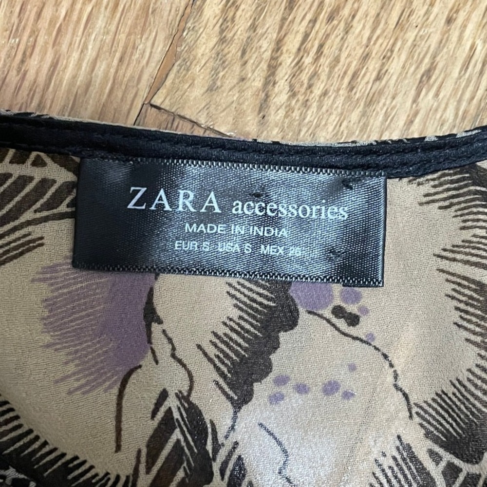 Zara Women's Small Floral Print Sheer Flowy Beaded Long Sleeve Maxi Wrap Dress - Picture 3 of 7